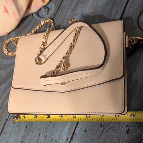 Tory Burch White Crossbody Bag Clean Stylish Leather Career Club Sophisticated - Picture 15 of 16